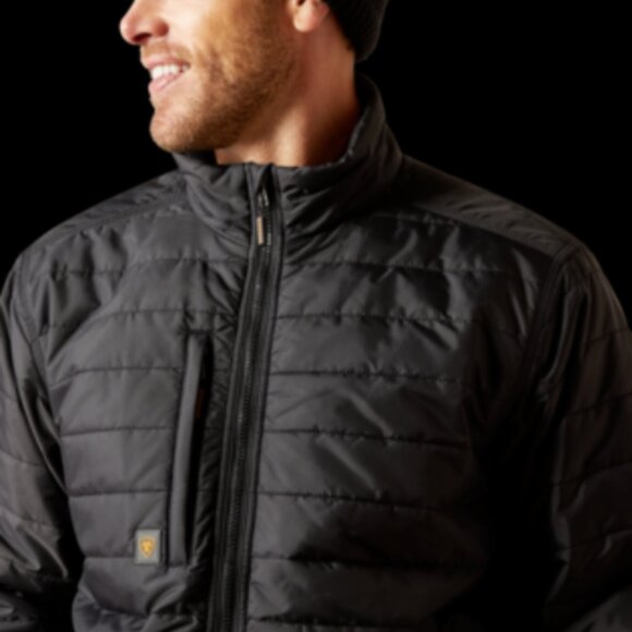 Men's Ariat Rebar Black Cordura Ripstop Lightweight Insulated Jacket - Picture 4 of 4